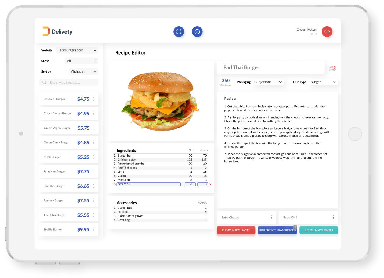 Kitchen display system for easy onboarding and training of new cooks